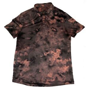 Luluemon Evolution Diamond Dye Sedona Sunset Short Sleeve‎ Polo Shirt Size Large